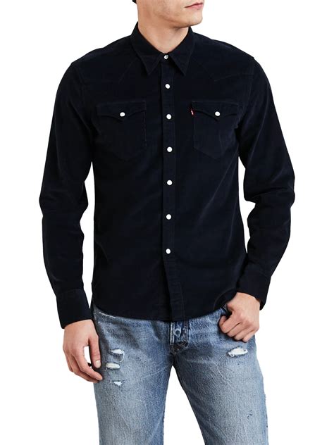 guess jeans shirt corduroy black long sleeve